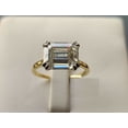 thumbnail image 3 of HeartsAndYou 2ct Emerald Cut Moissanite Engagement Ring for Women East West Solitaire 18k Yellow Gold over Silver, 3 of 9