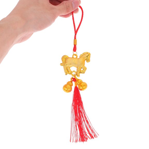 Hemobllo 6Pcs Chinese New Year Hanging Ornament with Horse Tassel for Wealth and Success
