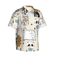 thumbnail image 2 of Bixox Men's Hawaiian Shirts Men's Hand Drawn Animals Print Short-Sleeve Shirt-Medium, 2 of 8