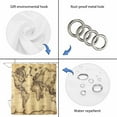 thumbnail image 5 of Beige Map Waterproof Fabric Shower Curtain,Retro Farmhouse Abstract Illustration Art Waterproof Fabric Shower Curtain for Bathroom Curtains Bathtubs Hotel Shower Curtains with 12 Hooks Small 36x72in, 5 of 8
