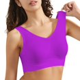 thumbnail image 3 of Bras for Women,Wirefree Seamless Sports Bra for Women Breathable Comfort Yoga Running Workout and Sleep Support,Sports Bras for Women,Purple,3XL, 3 of 5