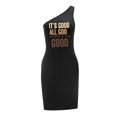 thumbnail image 4 of Vestido con hombros descubiertos para mujer, traje suave, minivestido formal para viaje a la playa en la oficina XL, 4 of 7