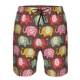 thumbnail image 3 of Honeii's Cute Elephants Print Men's Casual Shorts with Drawstring，Swim Trunks Quick Dry Beach Shorts, 3 of 5