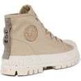 thumbnail image 3 of Palladium Pallashock Mid Men's Lace Up Vegan Canvas Ankle Boot In Beige Size 10, 3 of 6