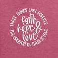 thumbnail image 6 of Wild Bobby, Faith Hope & Love Three Things That Last Forever Inspirational/Christian Men Graphic Tee, Vintage Heather Red, Small, 6 of 6