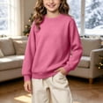 thumbnail image 5 of BLVB Boys Girls Knit Sweater Long Sleeve Crewneck Solid Color Soft Loose Pullover for Teen Kids Cozy Casual Fall Winter Jumper Top(Watermelon Red,15-16 Years), 5 of 7