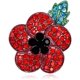 thumbnail image 1 of Broches de amapola roja, insignias de Pin de solapa, flor de banquete de cristal de Diamante, regalo de recuerdo de amapola roja, hoja verde chapada en negro TUNC Sencillez, 1 of 4