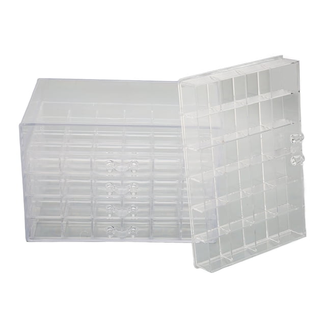 Caja de almacenamiento transparente de 120 rejillas, caja contenedor de joyería con cajones desmontables de 5 capas para pendientes
