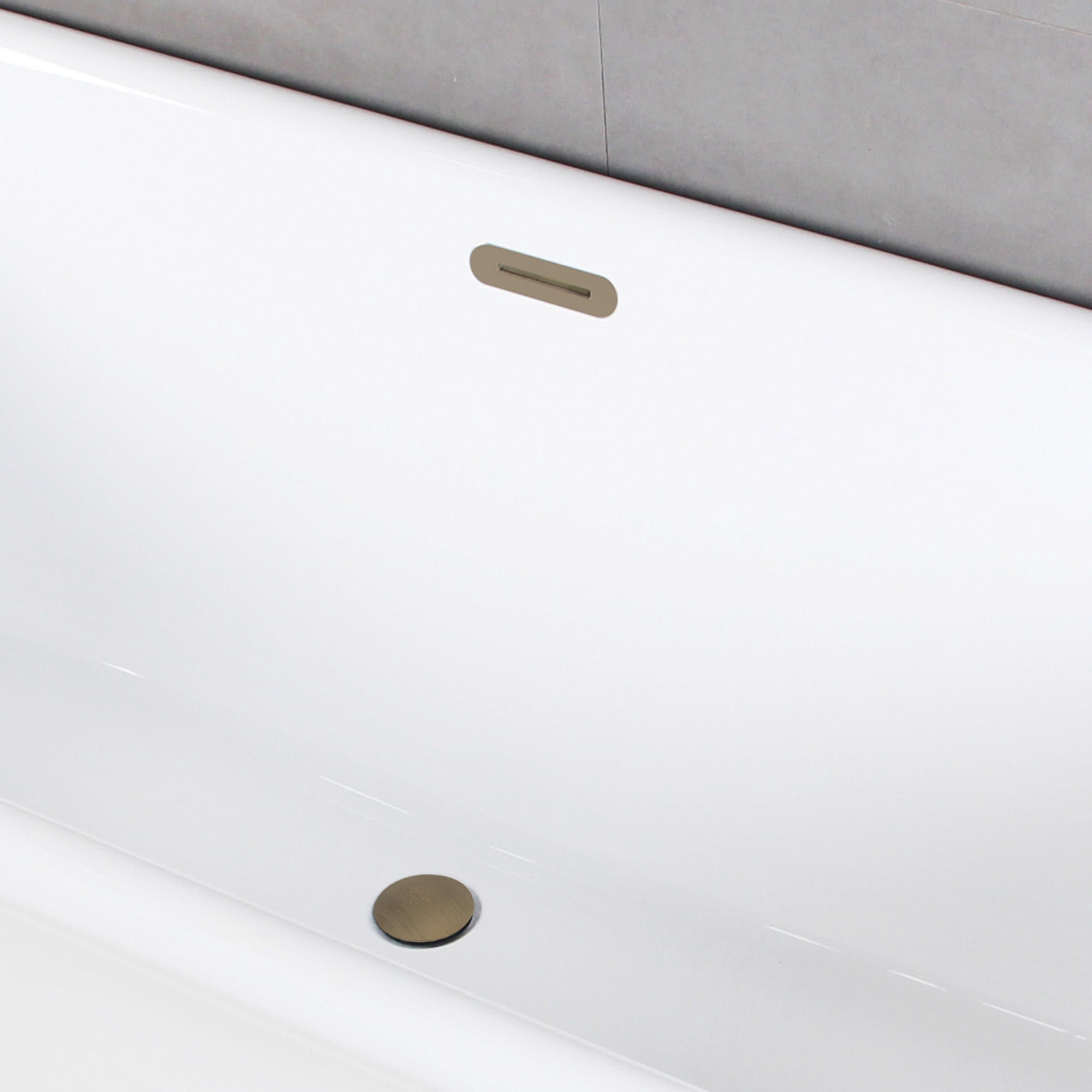 Kingston Brass VTDE713224C423 71-Inch Acrylic Oval Double Ended Pedestal Tub with Drain (No Faucet Drillings) in Glossy White/Antique Brass