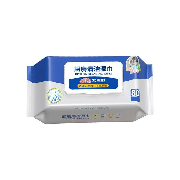 Toallitas limpiadoras para superficies de baño y cocina, paquete de 80 toallitas (1 unidad), toallitas de limpieza desechables portátiles, para limpiar lavadoras, vitrocerámicas, microondas, lavavaji