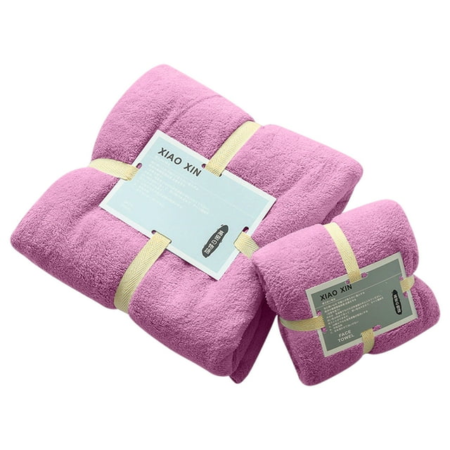 SDNall Ensemble de Serviettes de Bain, Serviettes de Bain en Coton, Ensemble de 2 Serviettes de Bain en Coton 2 en 1 et Serviette de Visage Douces, Ensemble de 2 en 1 Serviettes de Visage en Coton