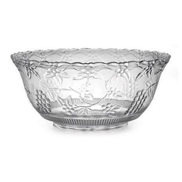 Fineline Clear Plastic Punch Bowl, 8 Quart