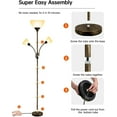 thumbnail image 2 of Lampe sur Pied, Lampe sur Pied, Lampes de 71 Pouces de Hauteur pour Salon, Interrupteur à 3 Positions, Abat-Jour en Plastique, Lampe Torchère en Forme d'Arbre avec Lampe de Lecture, Lampes sur Poteau Modernes pour, 2 of 8