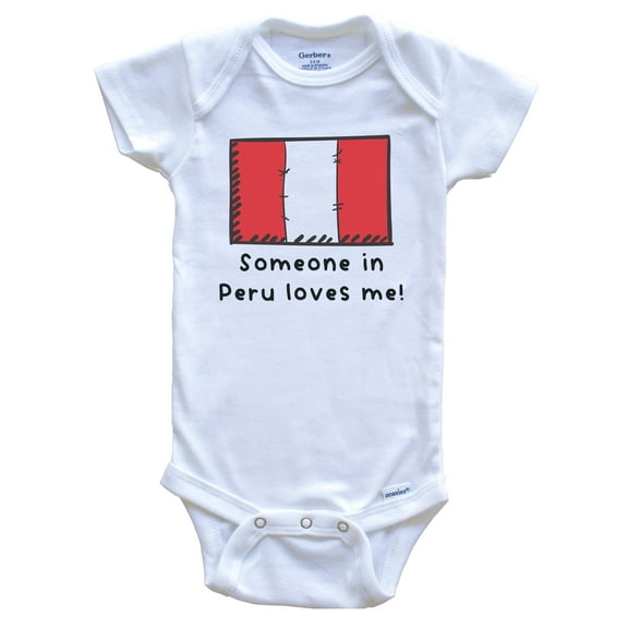 Someone in Peru Loves Me Peruvian Flag Cute Baby Bodysuit