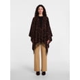 thumbnail image 4 of Scenario Women's Fringe Ruana, Mid-weight, Brown Leopard, 4 of 4