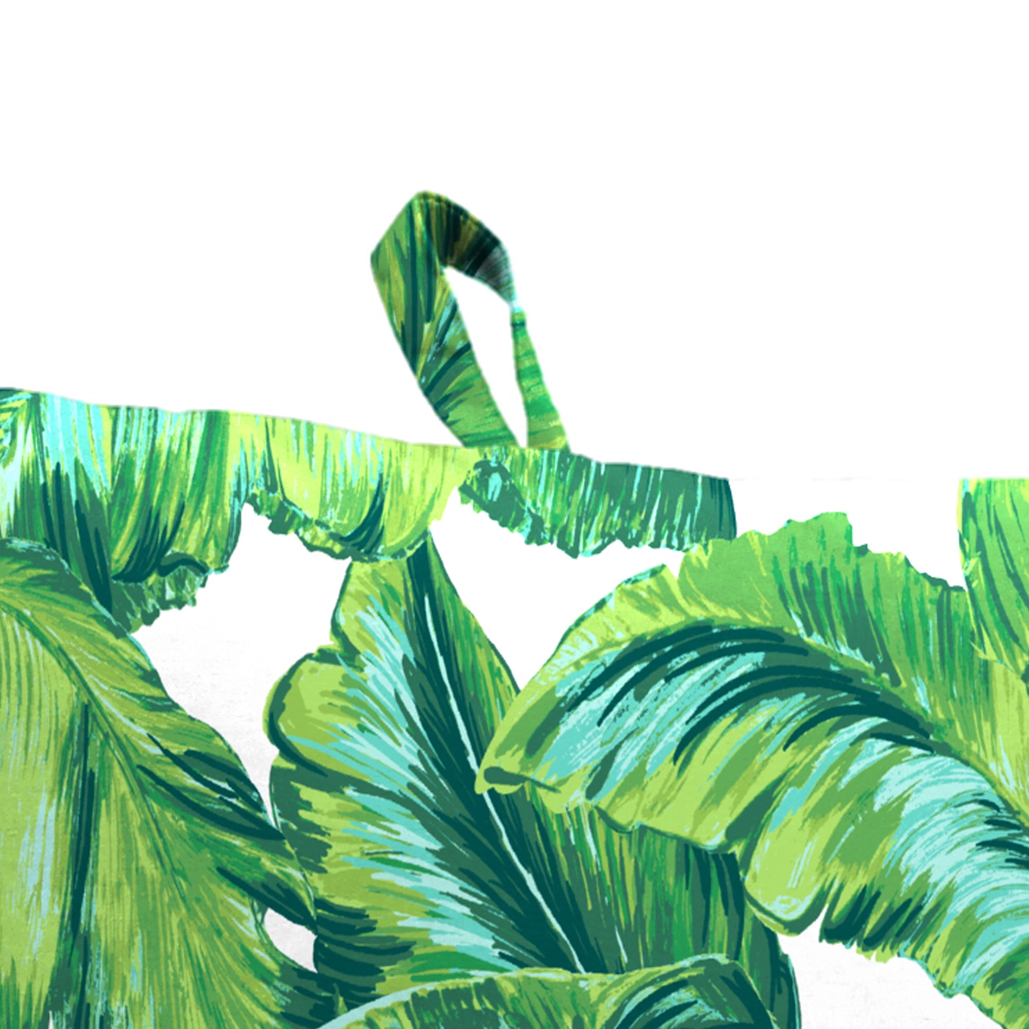 Jordan Manufacturing 43" x 20" Clarmont Seagrass Green Leaves Rectangular Outdoor Chair Cushion with Ties and Hanger Loop