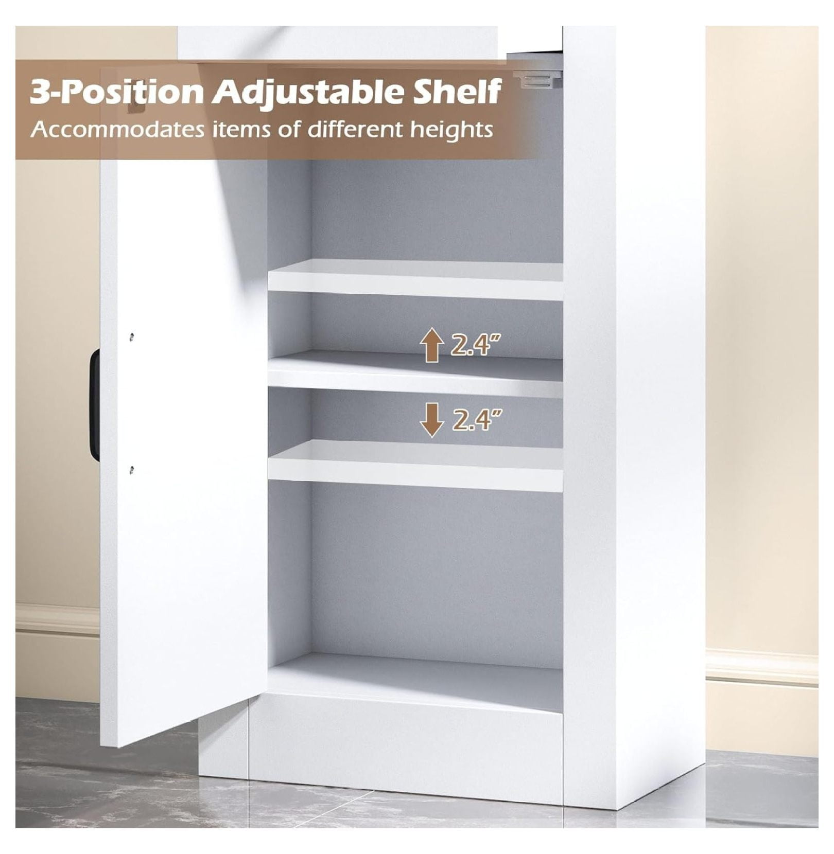 68” Tall Bathroom Cabinet with Barn Door, Narrow Slim Storage Organizer Unit with Drawer & Adjustable Shelf, Rustic Farmhouse Floor Cabinet for Laundry Room, Living Room, Kitchen