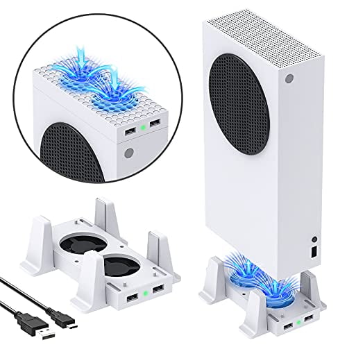 Cooling Stand Compatible with Xbox Series S,YUANHOT Dual Purpose Cooling Fan Cooler System Dock Station Accessories,3 Level Adjustable Speed & 2 Extra USB Ports (Only Compatible with Xbox Series S)