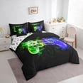 thumbnail image 3 of Manfei Kids Gamepad Controller 7-Piece Twin Bedding Sets,Console Video Game Bedding Comforter Set,Green Purple Ombre Sheet Sets For Boys,Luxury Bedroom Decor Reversible, 3 of 8