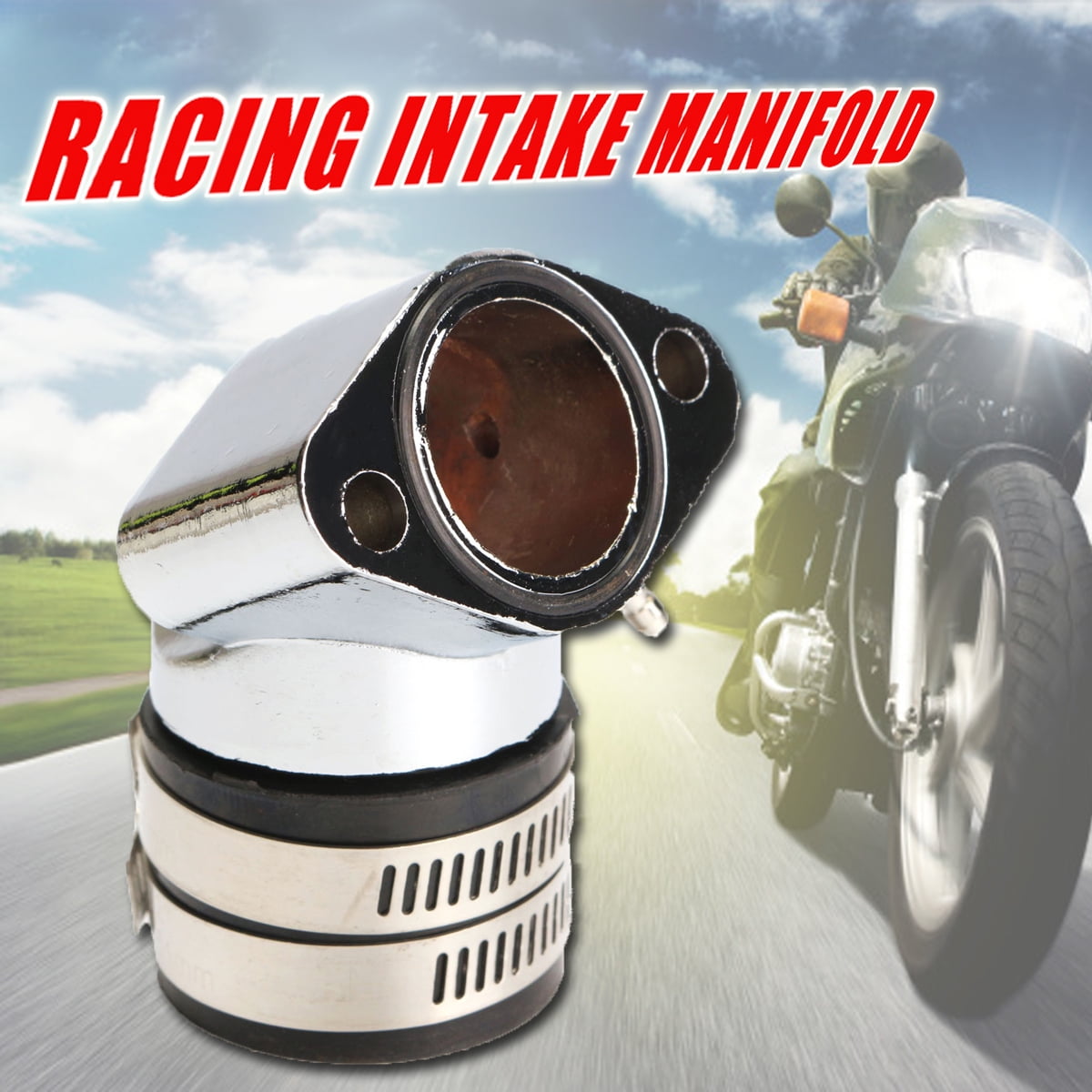 Aramox Aluminum Intake Manifold Boot,JA02005 Aluminum Racing Intake Manifold Boot for most GY6 150cc Engine Moped ATV Go Kart