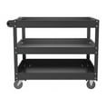 thumbnail image 3 of Lorell 3-shelf Utility Cart 3 Shelf - 400 lb Capacity - 4 Casters - Steel - x 24" Width x 30" Depth x 32" Height - Black - 1 Each, 3 of 3