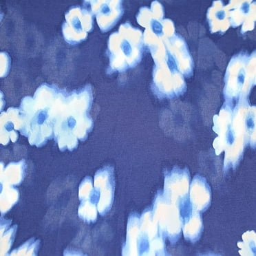 Twilight Blue Azure 58" Wide Printed Hi Multi Chiffon Washed Fabric by The Yard-Soft Material-Apparel, Draperies, Headband, Accessories, Home Decoration, School & DIY Project.