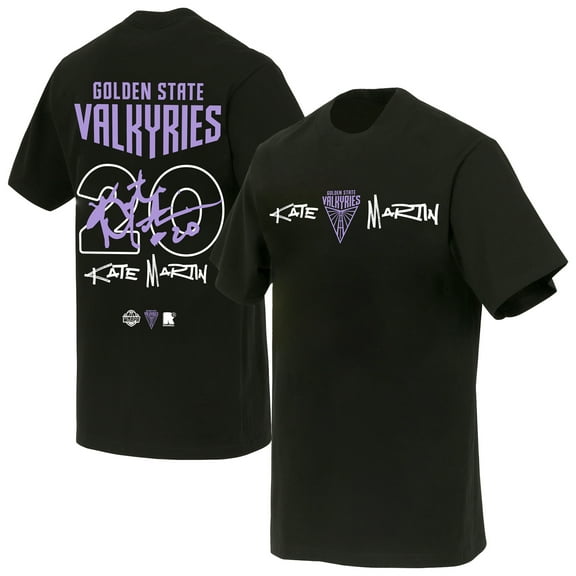 Unisex round21 Kate Martin Black Golden State Valkyries Launch Name & Number T-Shirt