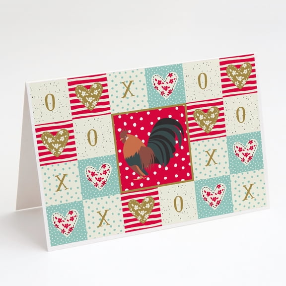Caroline's Treasures Dutch Bantam Chicken Love Greeting Cards with Envelopes, 5" x 7" (8 Count)