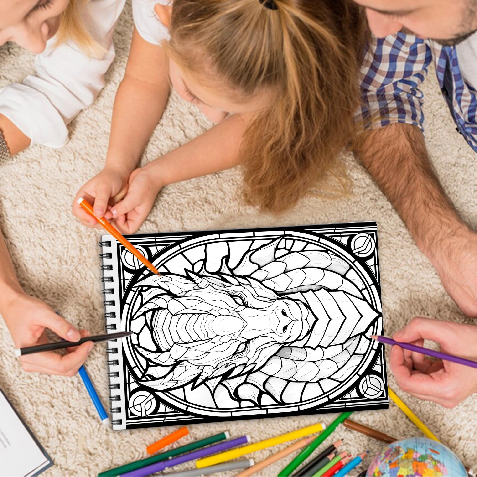 TPLHOUSE Xmas Cutie Coloring Book Spiral Bound for Adult, Premium Cover