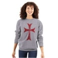 thumbnail image 3 of Medieval Knight Templar Christian Unisex Plus Fleece Graphic Sweatshirt Brisco Brands 5X, 3 of 5