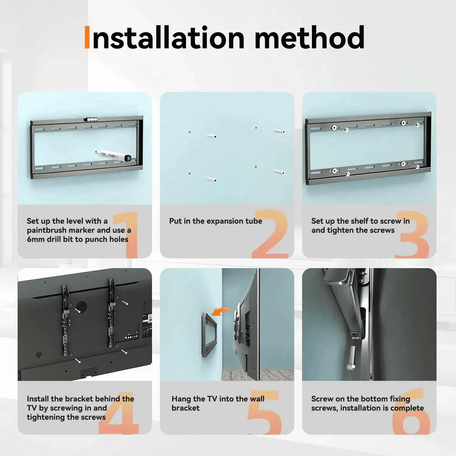 Flat TV Wall Mount Bracket 20° Tilt Swivel for 32"37"42"47"50"55"60"65"70" inch