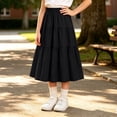 thumbnail image 2 of Girls Pleated Skirt, Girls Solid Color Pleated A Line Summer Dress, Casual Kids Outfit, Back To School Daily Dress For Girls Ages 3–13, 2 of 4