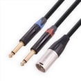 thumbnail image 2 of 2X Cable Bifurcador en y Doble de 6,35 mm y 1/4 Pulgada A XLR Macho, Cable de MicróFono de Audio de 3 Pines XLR Macho A Enchufe Doble de 6,35 Mm, 3,3 Pies/1 Metro, 2 of 5