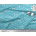 thumbnail image 2 of Soimoi Blue Cotton Voile Fabric Bow & Stripe Print Sewing Fabric Yard 42 Inch Wide, 2 of 3
