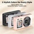 thumbnail image 6 of Digital Camera 5K 80MP 18X Zoom with Dual Screen Vlogging Camera, Autofocus WiFi Compact Camcorder Face Detection Beauty Mode for YouTube TikTok Content Creator 64GB Card & 2 Batteries White, 6 of 11