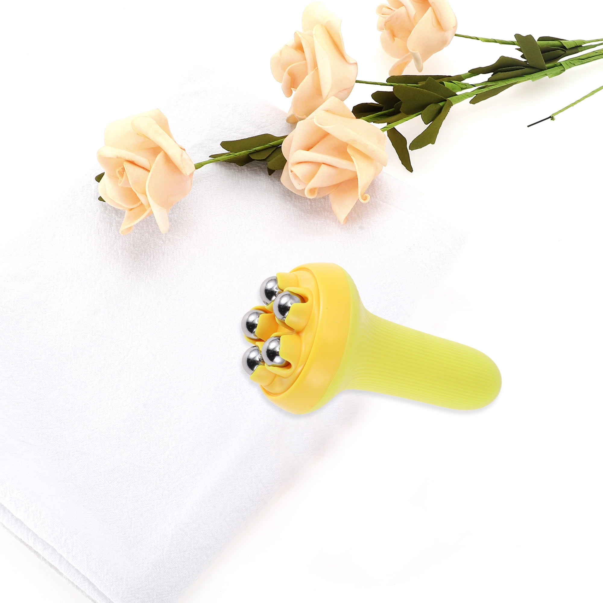 Unique Bargains Roller Massager Manual for Face and Body Ease Yellow
