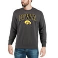 thumbnail image 3 of Men's Colosseum Charcoal Iowa Hawkeyes Arch & Logo Crew Neck Sweatshirt, 3 of 4