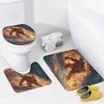 thumbnail image 4 of 4 Pcs Abstract Ice Fire Theme Ice Hockey Shower Curtain Set 12 Hooks,Flame Burning Modern USA Baseball Player Ice Balls Bathroom Set Shower Mat Shower Curtain with Rug, 4 of 8