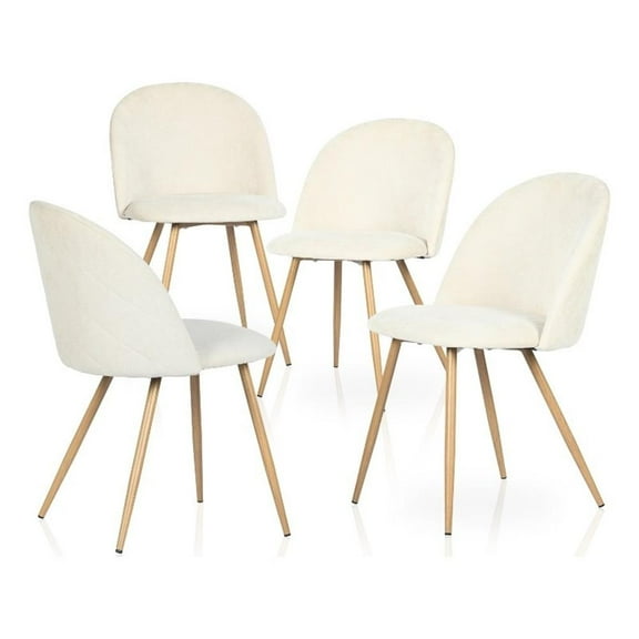 Homycasa Beige Dining Chair Set of 4 Comfortable Upholstered Chairs