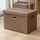 thumbnail image 4 of Caja de almacenamiento plegable grande con tapa - Cubo de cesta para contenedores plegable mezcla de lino para hogar y armario - 14,6x10,6x10,2 pulgadas, beige, 4 of 6