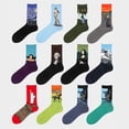 thumbnail image 2 of Calcetines de pintura al óleo de verano para hombre, creativos, estilo europeo y americano, calcetines de marea para adultos, calcetines de tubo de viento para hombre, calcetines de algodón para mujer, 2 of 6