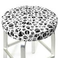 thumbnail image 3 of Pofeuu Black Footprints Print Round Bar Stool Covers - Super Soft and Washable Elastic Stool Cushion Slipcover Easy Clean Velvet-13 inch, 3 of 7