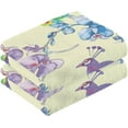 thumbnail image 2 of SKYSONIC Watercolor Peacocks Patterned Hand Towels 2 PCS, Cotton Bath Towel for Drying Face Hands Body ,Absorbent Lightweight Towels for Bathroom Ktichen Travel Gym, 16"x28", 2 of 7