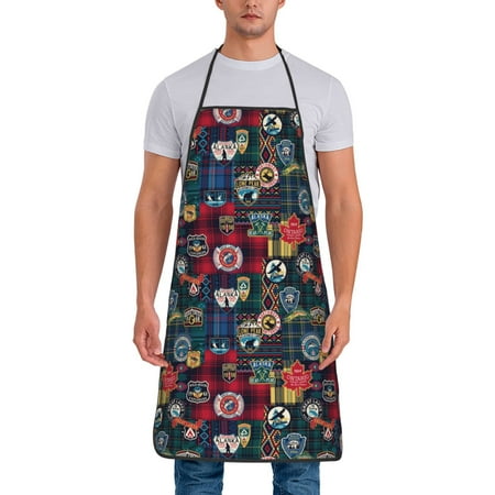 

Jgfou Adventure Camping Badge Print Anti-fouling Apron for Men Women Waterproof Oil-Proof Kitchen Apron with Adjustable Straps Pocket and No-Pill No-Fade Fabric