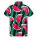 thumbnail image 3 of Camisa hawaiana con estampado de sandía colorida, blusas de verano de manga corta con botones y estampado 3D de frutas, ropa para hombre, blusa con solapa, 3 of 5