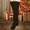 thumbnail image 6 of WREESH Women Fashion Thigh High Socks Over Knee Stockings High Fuzzy Socks Over Knee Winter Leg Warmers Plush Slipper Socks For Christmas Home Sleeping 2 Pairs Socks Brown, 6 of 6