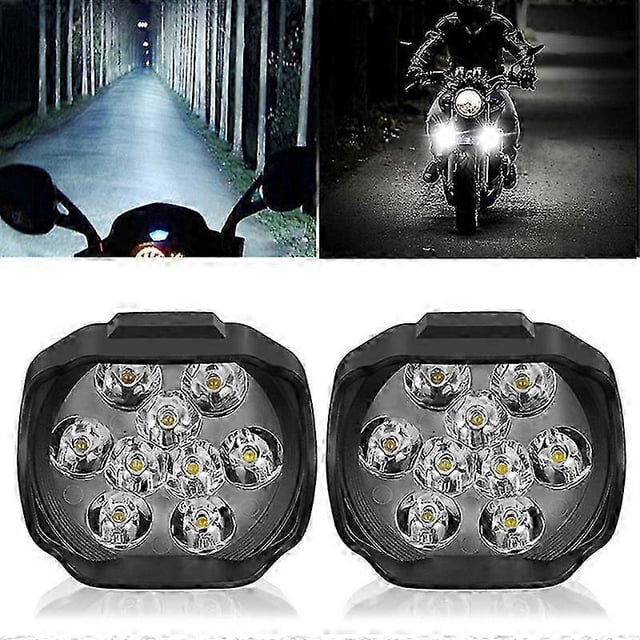 Faro delantero para motocicleta de 9 LED, 6 W, DC12V, luz blanca de trabajo superbrillante, 1500 lm.