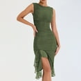 thumbnail image 2 of Women's Backless Pleated Midi Dress - Round Neck Sleeveless, Polyester, Party/Casual - S-L Sizes, 2 of 6