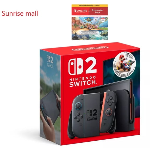 2025 Newest Nintendo Switch™ 2 Mario Kart™ World Bundle with 12Month NSO Expansion Pack Individual Membership