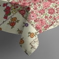thumbnail image 5 of Pioneer Flower Floral Print Pattern Square Tablecloth,Waterproof Square Table Cover,Wipeable Spillproof Washable Table Cover for Home Kitchen Party Decor 42"X42"(107x107cm), 5 of 6